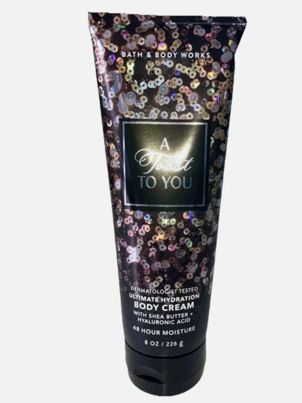 Bath & Body Works A Toast to You Body Cream - Black and Gold Sequins Plum Amber